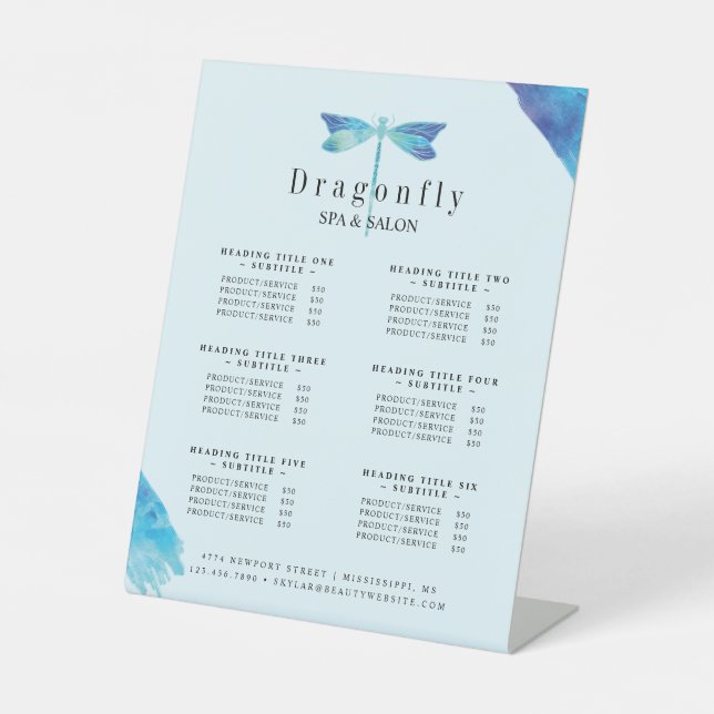 Elegantes Logofliegen Blue & Aqua Sockelschild (Vorderseite)