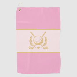 Elegantes Lorbeerkranz-Design in Rosa und Gold Golfhandtuch