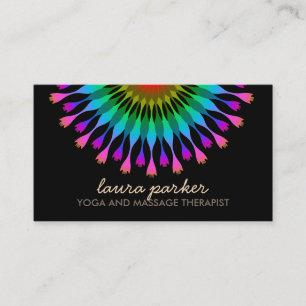 Elegantes Lotos-Blumen-Logo-Yoga-heilende Visitenkarte