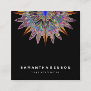 Elegantes Lotos-Blumen-Logo-Yoga Quadratische Visitenkarte