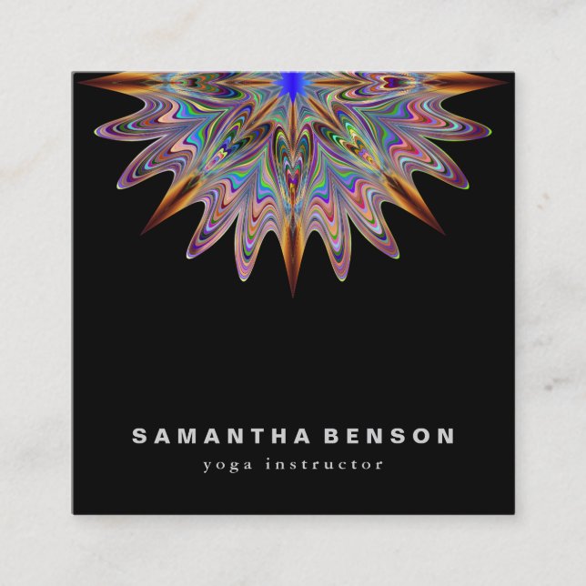 Elegantes Lotos-Blumen-Logo-Yoga Quadratische Visitenkarte (Vorderseite)