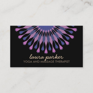 Elegantes Lotus Blume Logo Yoga Healing Health Visitenkarte