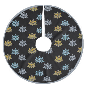 Elegantes Lotus Blume Muster Zen Yoga Meditation Polyester Weihnachtsbaumdecke