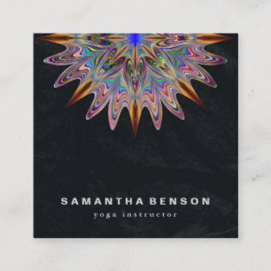 Elegantes Lotusblumen-Logo Yoga Quadratische Visitenkarte