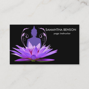 Elegantes Lotusblumen-Logo Yoga Visitenkarte
