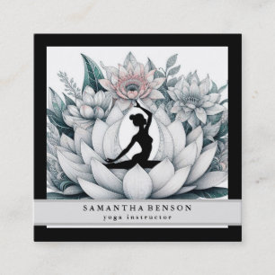 Elegantes Lotusblumen-Logo Yoga Visitenkarte