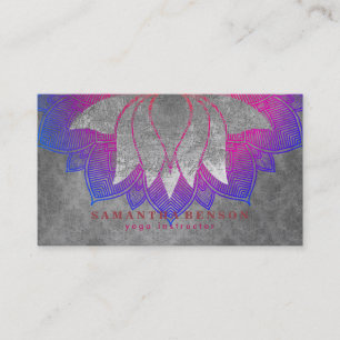 Elegantes Lotusblumen-Mandala-Logo Yoga-Trainer Visitenkarte