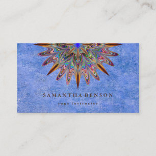 Elegantes Lotusblumen-Mandala-Logo Yoga-Trainer  Visitenkarte