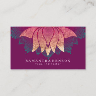 Elegantes Lotusblumen-Mandala-Logo Yoga-Trainer Visitenkarte
