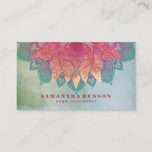 Elegantes Lotusblumen-Mandala-Logo Yoga-Trainer Visitenkarte