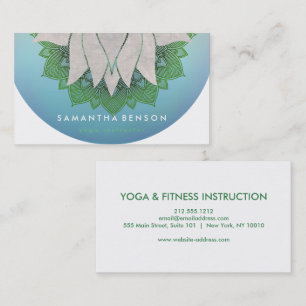 Elegantes Lotusblumen-Mandala-Logo Yoga Visitenkarte
