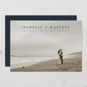 Elegantes luxuriöses formales Foto Black Blue Wedd Save The Date