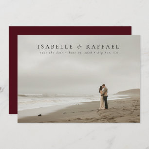 Elegantes Luxuriöses Foto Maroon Red Wedding Save The Date