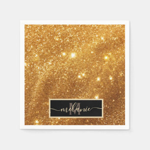 Elegantes, luxuriöses Monogram-Glam aus Pure Gold- Serviette
