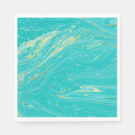 Elegantes luxuriöses Royal Marble Gold Blue Design Serviette