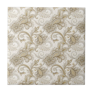 Elegantes Luxus-Blumen-Paisley-Designmuster Kunst Fliese