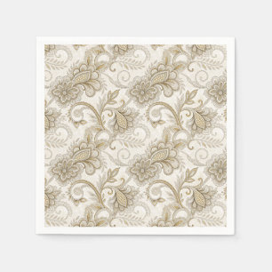 Elegantes Luxus-Blumen-Paisley-Designmuster Kunst Serviette