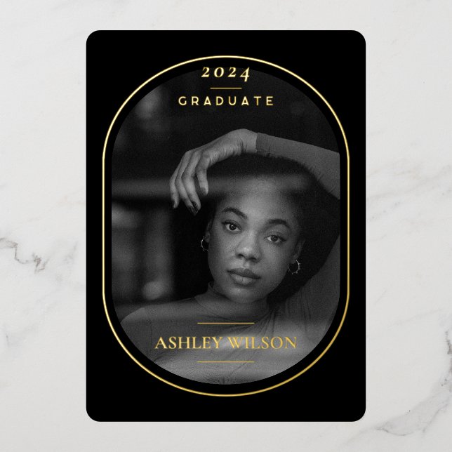 Elegantes Luxus Foto Abschluss Ankündigung (Vorderseite)