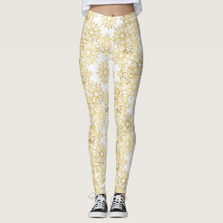 Elegantes Luxus-Gold-Blumen-Mandala-Muster Leggings