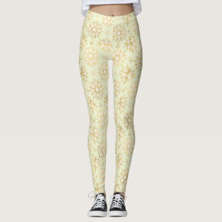 Elegantes Luxus-Gold-Blumen-Mandala-Muster Leggings