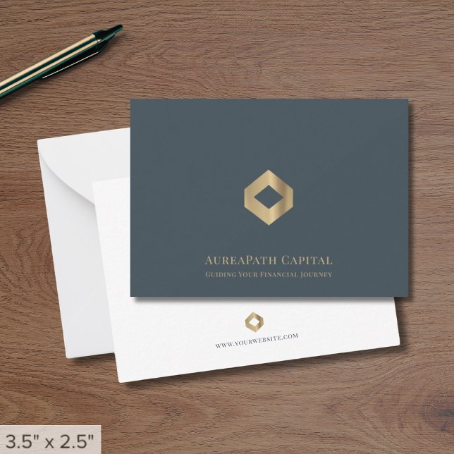 Elegantes Luxus Gold Logo Mitteilungskarte (Von Creator hochgeladen)