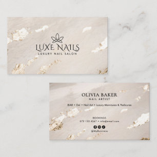Elegantes Luxus-Gold-Nagelsalon-/Techniker-Geschäf Visitenkarte