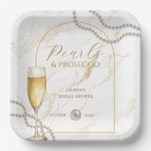Elegantes Luxus Perlen und Prosecco Brautparty