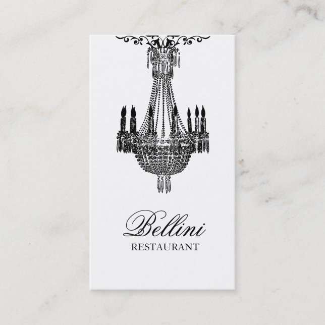 Elegantes Luxus Schwarz-Weiß-Design Visitenkarte (Vorderseite)