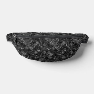 Elegantes Luxus Schwarzes Imitat Muster und Glitze Bauchtasche