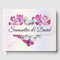 Elegantes Luxusherz Blumendesign Gästebuch