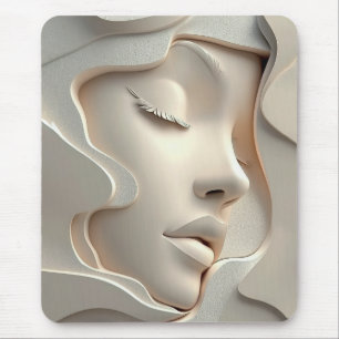 Elegantes Mädchen in fließenden abstrakten Schicht Mousepad