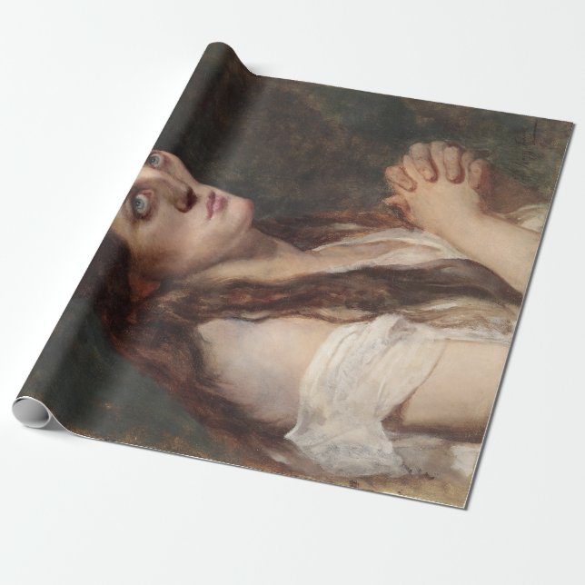 Elegantes Mädchen mit geklappten Händen (Vintage K Geschenkpapier (Ungerollt)