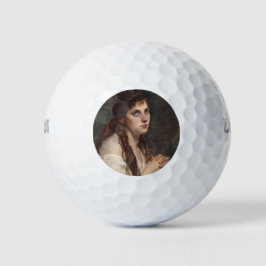 Elegantes Mädchen mit geklappten Händen (Vintage K Golfball