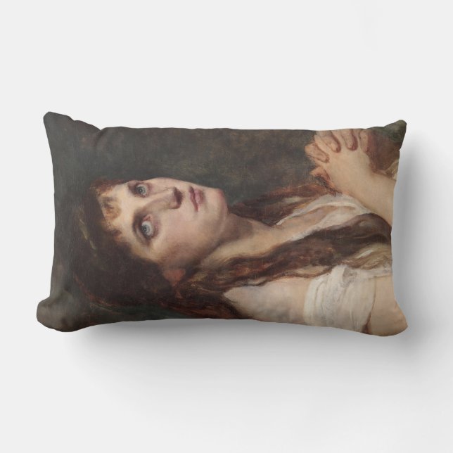 Elegantes Mädchen mit geklappten Händen (Vintage K Lendenkissen (Vorderseite)