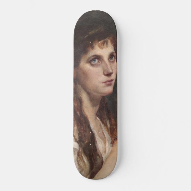 Elegantes Mädchen mit geklappten Händen (Vintage K Skateboard (Vorderseite)