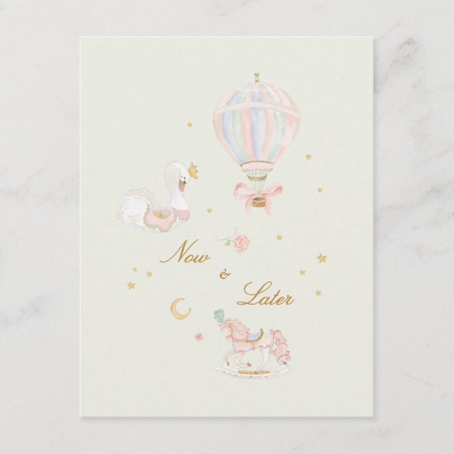 Elegantes Mädchen rosa Babydusche Sake Begleitkarte (Vorderseite)