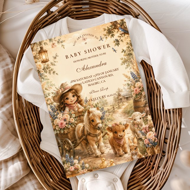 Elegantes Mädchen Western Boho Babyshower Einladung (Von Creator hochgeladen)