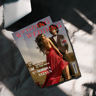 Elegantes Magazin Wedding Save the Date Einladung