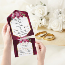 elegantes Magenta-Pink-Blumen Hochzeit Alles in Ei