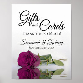 Elegantes Magenta Rose Geschenke & Karten Hochzeit Poster
