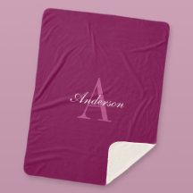Elegantes Magenta-Rot, Rosa und Weiß Name und Mono
