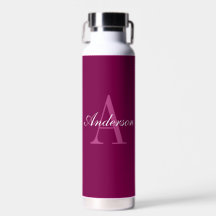 Elegantes Magenta-Rot, Rosa & Weiß Name & Monogram