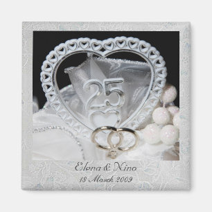 Elegantes Magnet zum 25. Hochzeitstag
