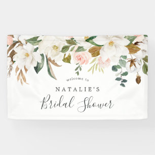 Elegantes Magnolia Brautparty Willkommen Banner