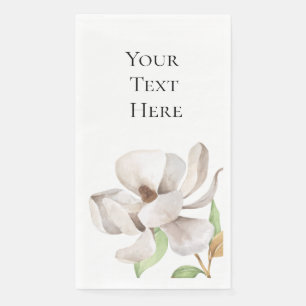 Elegantes Magnolien-Wasserfarben-Papier-Gästetuch Serviette