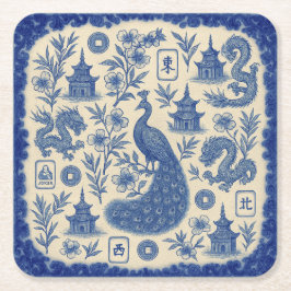 Elegantes Mahjong-Klopapier-Unterlegerset Rechteckiger Pappuntersetzer