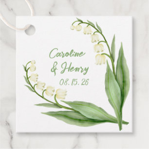 Elegantes Maiglöckchen Personalisierte Hochzeit Geschenkanhänger