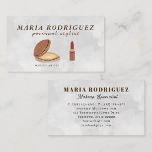 Elegantes Makelloses Aussehen Weißer Marmor Makeup Visitenkarte
