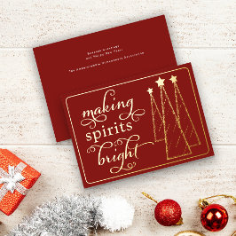 Elegantes Making Spirituosen Bright Dark Red Busin Folien Feiertagskarte