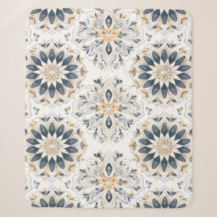 Elegantes Mandala Gold Navy Sherpadecke